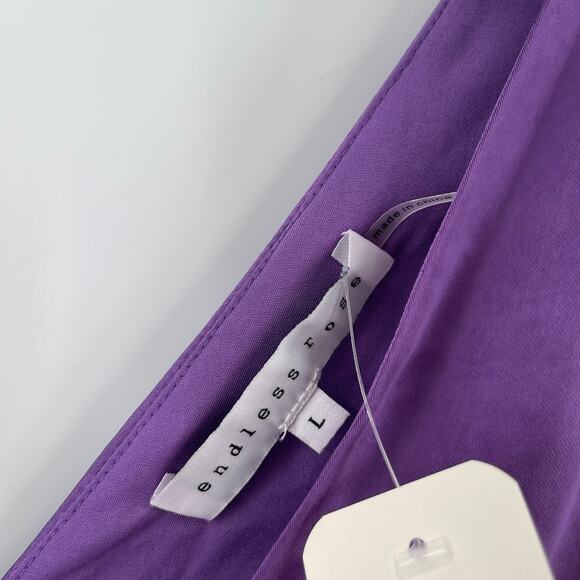 ENDLESS ROSE Dress Size Large NWT Boutique Ethel Purple Satin Cut Out Bodycon - Picture 3 of 16